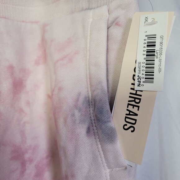 Goodthreads Women's Heritage Fleece Basic Lilac Tie-Dye Jogger Pants XX-Large - Picture 4 of 13